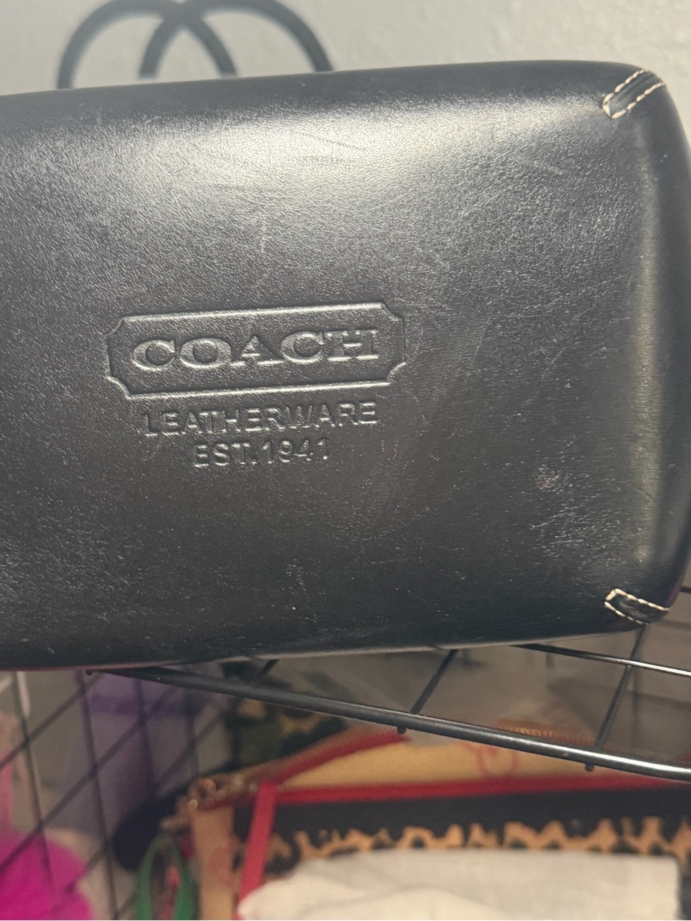 Vintage 2003 Coach Straw Basket Tote Bag Black Leather Trim Pink Lining B3K-8909 - Picture 3 of 8